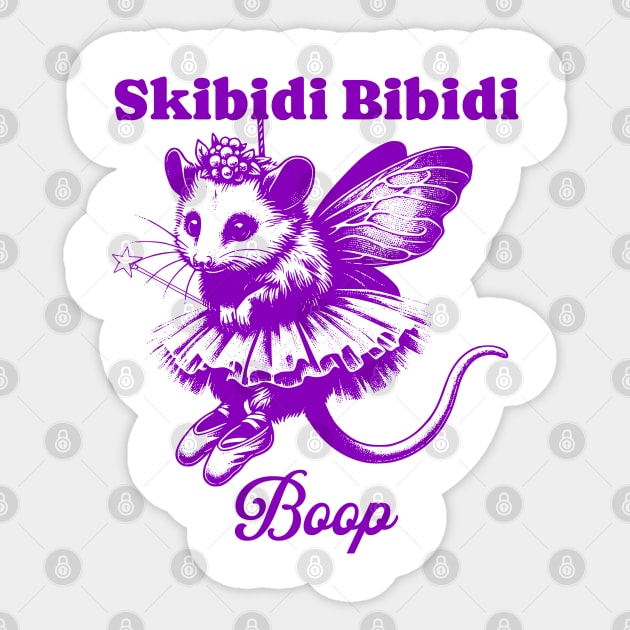 Vintage Fairy Godpossum Skibidi Bibidi Boop Sticker by Luxinda